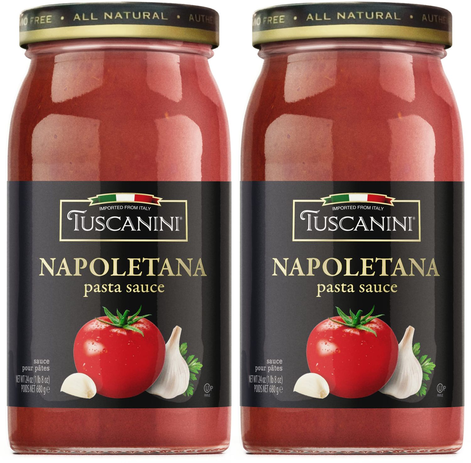 Tuscanini Napoletana Pasta Sauce 24.3oz (2 Pack) | Imported from Italy for that Authentic Italian Dinner Taste