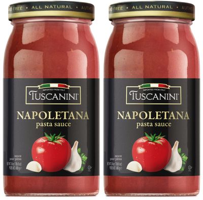 Tuscanini Napoletana Pasta Sauce 24.3oz (2 Pack) | Imported from Italy for that Authentic Italian Dinner Taste