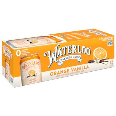 Waterloo Sparkling Water, Orange Vanilla Naturally Flavored, 12 Fl Oz Cans (Pack of 12) - Zero Calories and Zero Sugar or Sweeteners of Any Kind