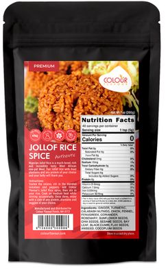 Colour Flavour Jollof Rice Spice | Tasty Smoky Jollof Rice in Minutes | The Perfect Seasoning for Rice | Made with Herbs and Superfoods | The Only RIGHT Jollof Rice Spice You will Ever Need