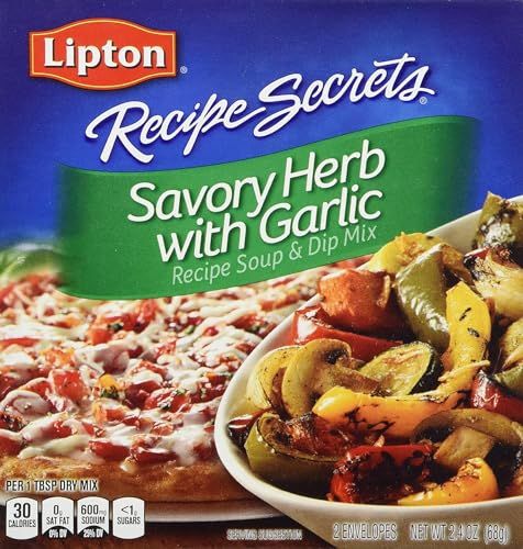 Lipton Recipe Secrets Recipe Soup &amp; Dip Mix, Savory Herb with Garlic, 2 envelopes 2.4 oz, (Pack of 4)