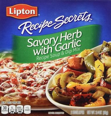 Lipton Recipe Secrets Recipe Soup &amp; Dip Mix, Savory Herb with Garlic, 2 envelopes 2.4 oz, (Pack of 4)