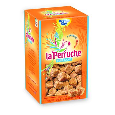 La Perruche Pure Cane Brown Sugar Cubes (750g/1.65lb box) | Ideal Sugar Cubes for Coffee | Pack of 1