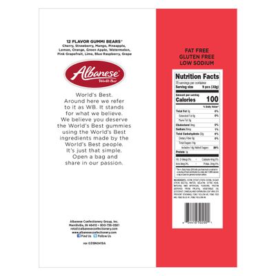 Albanese World's Best 12 Flavor Gummi Bears, 5lbs of Candy, Soft &amp; Chewy Candy Snack, Fruity Flavor Assortment