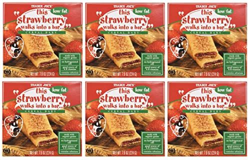 Trader Joe&#39;s Strawberry Low Fat Cereal Bars, 6 Count Box (1.3 oz/bar), (Pack of 6)