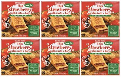Trader Joe&#39;s Strawberry Low Fat Cereal Bars, 6 Count Box (1.3 oz/bar), (Pack of 6)