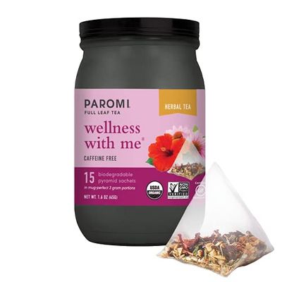 Paromi Wellness With Me Organic Herbal Tea, Signature Jar, 15 Count