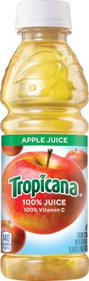 Tropicana 57178 100% Juice, Apple, 10oz Bottle, 24/Carton (Packaging May Vary)