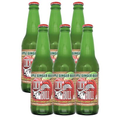 Cock n Bull Apple Ginger Beer 6 Pack 12oz Soda Bottles - Ideal Mixer for Cocktails, Mocktails, and Bartenders - Premium Quality for Perfect Mixed Drinks - Refreshing Flavor Profile- Made In USA