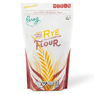 Pereg Naturals Rye Flour (16 Oz) - Non-GMO, Wheat Flour Substitute - Great for Baking Bread, Sourdough Bread, Ginger cookies - Vegan &amp; All Natural