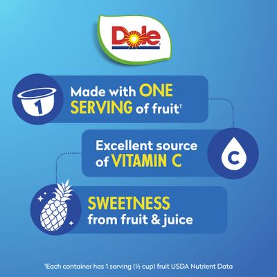 Dole Fruit Bowls Pineapple Tidbits in 100% Juice Snacks, 4oz 24 Total Cups, Gluten &amp; Dairy Free, Bulk Lunch Snacks for Kids &amp; Adults