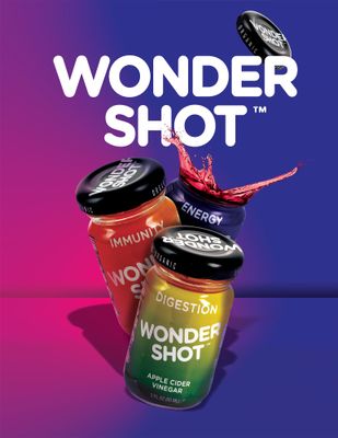 Wonder Shot Organic Beet and Cherry Shots for Quick Energy Boost, 2oz (12 Pack) Easy to Drink Beet Juice for High Blood Pressure