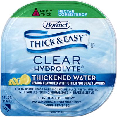 Hormel Thick &amp; Easy Hydrolyte Nectar Consistency Thickened Water 4 Ounce (Pack of 24)