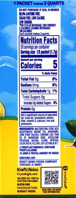 Crystal Light Decaf Lemon Iced Tea Natural Flavor Drink Mix, 12-Quart Canister (Pack of 5)