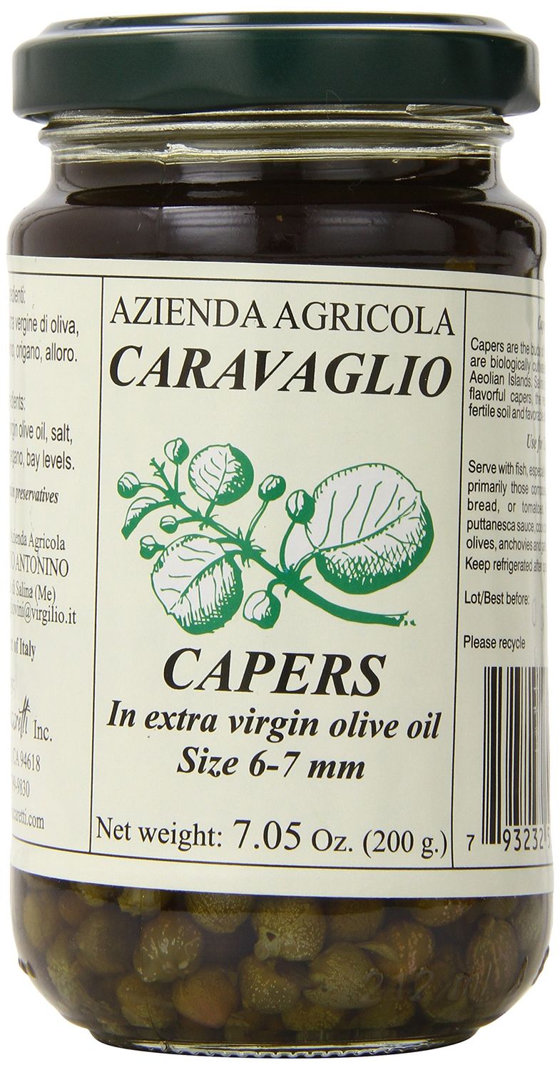 Antonino Caravaglio Marinated Capers with Herbs In Extra Virgin Olive Oil, 7.1 Ounce