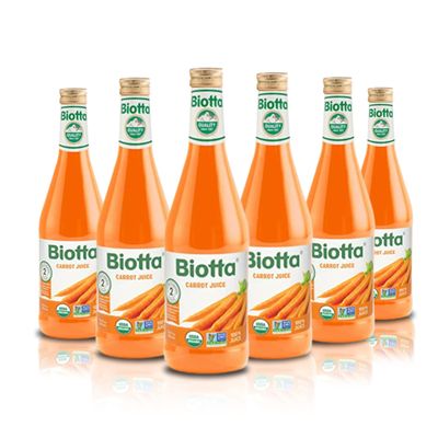 Biotta Organic Carrot Juice - 100% Juice Superfood For Optimal Eye Health, Immune Support &amp; Muscle Recovery - Excellent Source of Vitamin A &amp; Good Source of Potassium - (16.9 Fl Oz, Pk of 6)