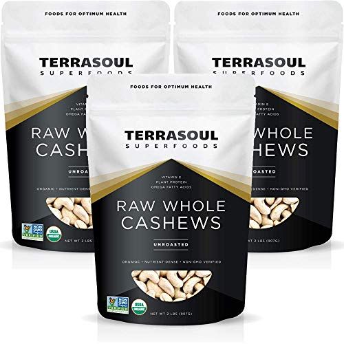 Terrasoul Superfoods Organic Raw Cashews, 6 Lbs (Pack of 3), Premium Quality for Snacking, Baking, and Culinary Creations