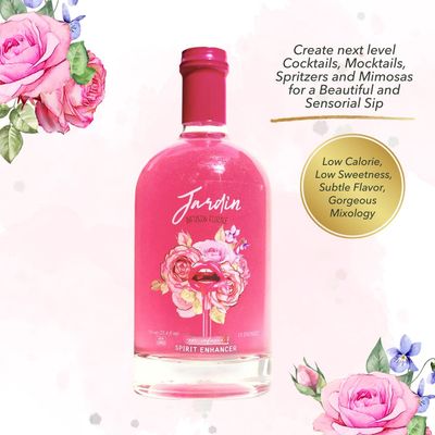 PREMIUM Rose Keto Mocktail Drink Mix, Alcohol Free, Skinny, Sugar Free Cocktail Mixers - Rose Water for Mocktails - Aromatic and Floral, Drink Glitter - (25.4 Fl Oz)