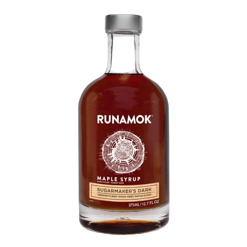Runamok Maple Syrup Sugarmaker&#39;s Dark - Grade A Vermont Maple Syrup, Dark Color, Robust Taste | Pure Wood Fired Maple Syrup &amp; 100% Natural | Classic Breakfast &amp; Pancake Syrup | 12.68 Fl Oz (375mL)