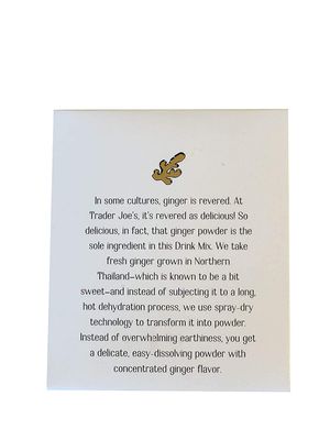 Trader Joe's 100% Natural Ginger Drink Mix 7 - 0.5oz (15g) Packets.
