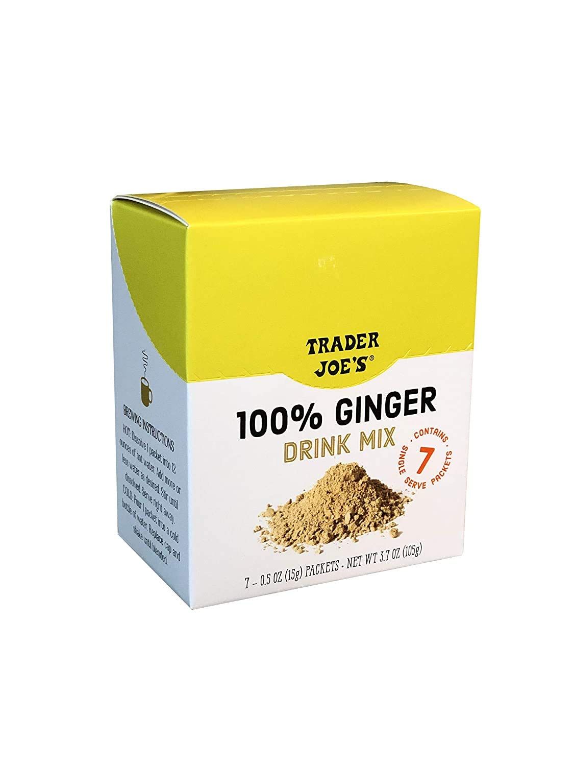 Trader Joe&#39;s 100% Natural Ginger Drink Mix 7 - 0.5oz (15g) Packets.