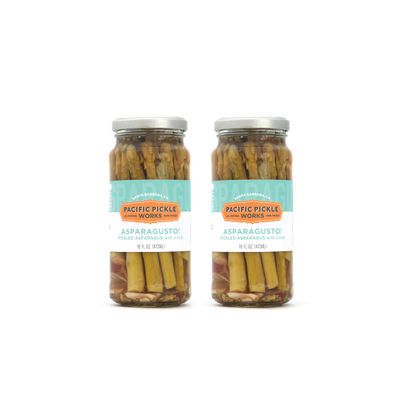 Asparagusto - Pickled Asparagus Spears - Gourmet Preserved Vegetables for Garnishes - non-GMO, Gluten-Free 16oz (2-pack)