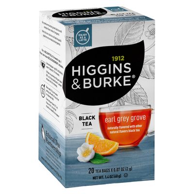 Higgins &amp; Burke Earl Grey Grove, Naturally Flavored Black Tea, 20 Count (Pack of 6), 120 Total Tea Bags