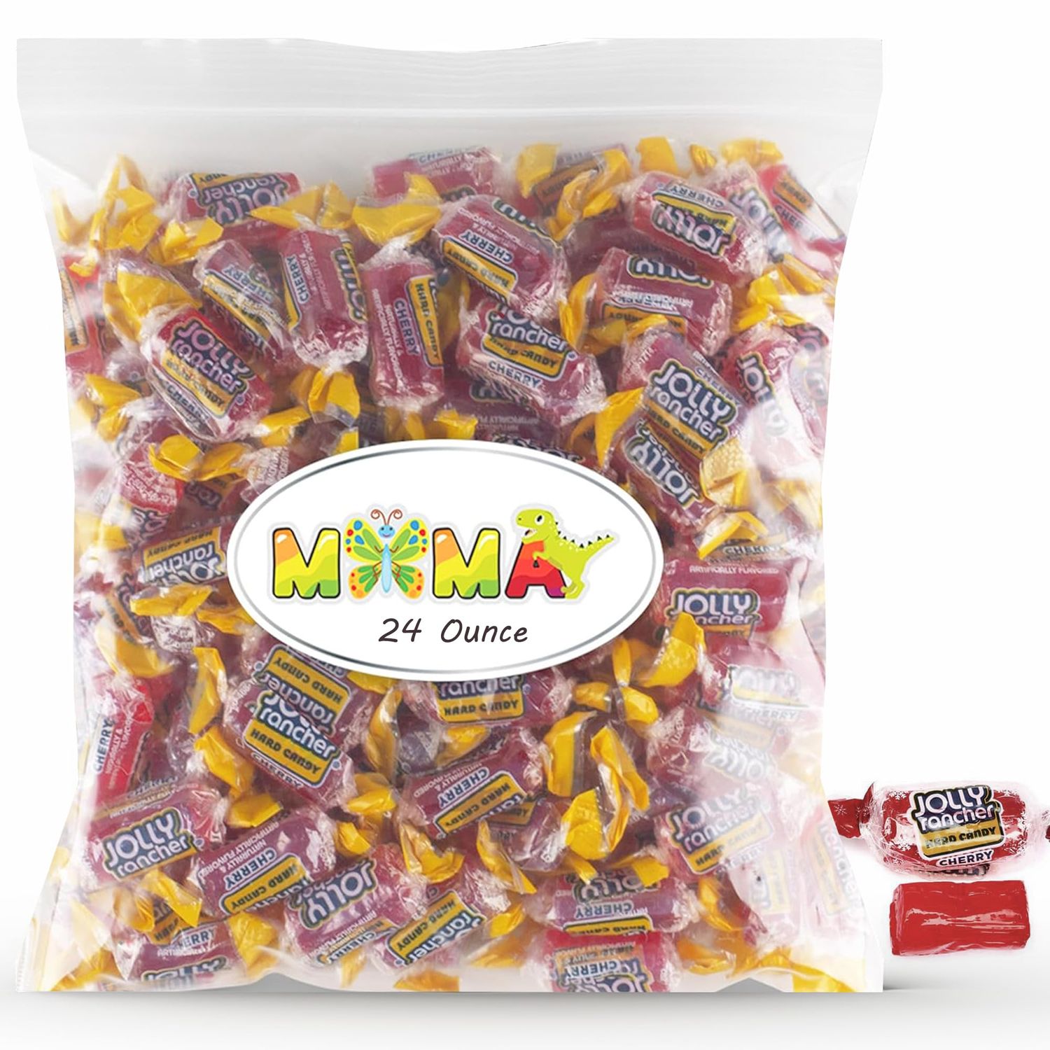 Jolly Ranchers Hard Candy Cherry - 1.5 lb Fruit Flavored Made with Real Juice for Halloween Candy - Gluten Free Hard Candy Individually Wrapped Bag
