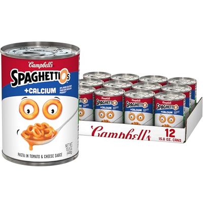 Campbell&#39;s SpaghettiOs Original Canned Pasta Plus Calcium, 15.8 oz Can (Pack of 12)