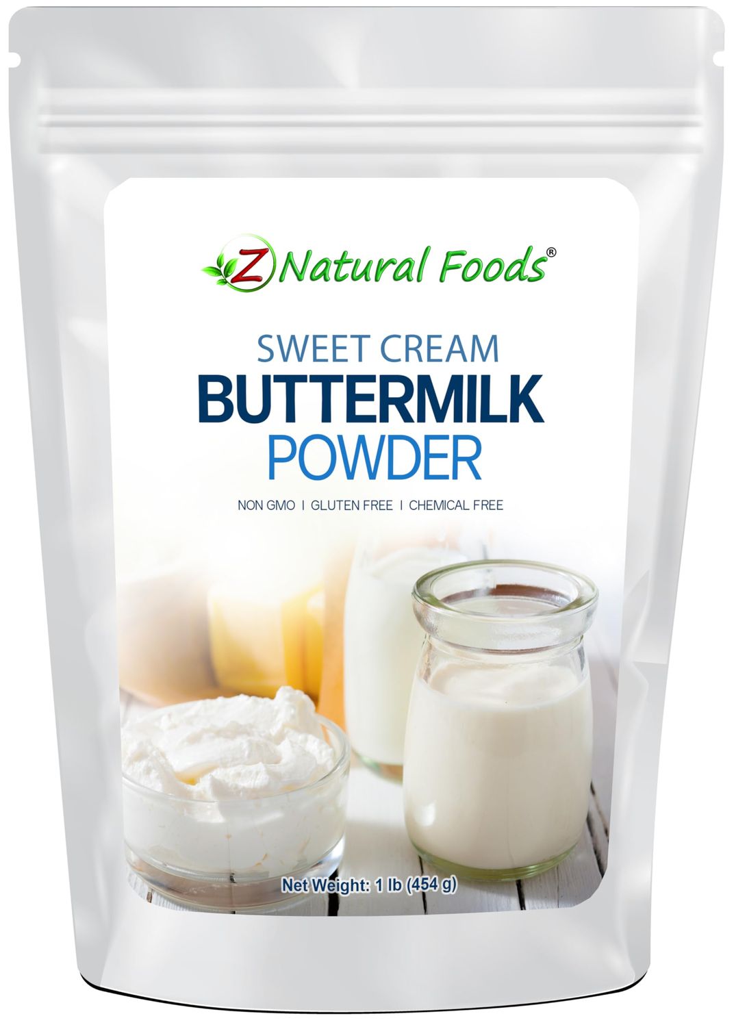 Z Natural Foods - Sweet Cream Buttermilk Powder-100% natural- Gluten Free- Non GMO Dry Buttermilk- 1 lb