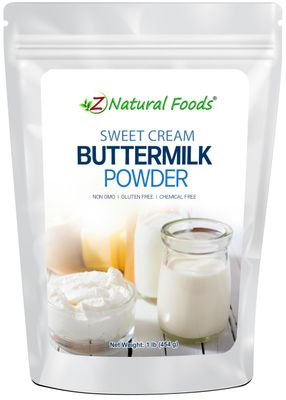 Z Natural Foods - Sweet Cream Buttermilk Powder-100% natural- Gluten Free- Non GMO Dry Buttermilk- 1 lb