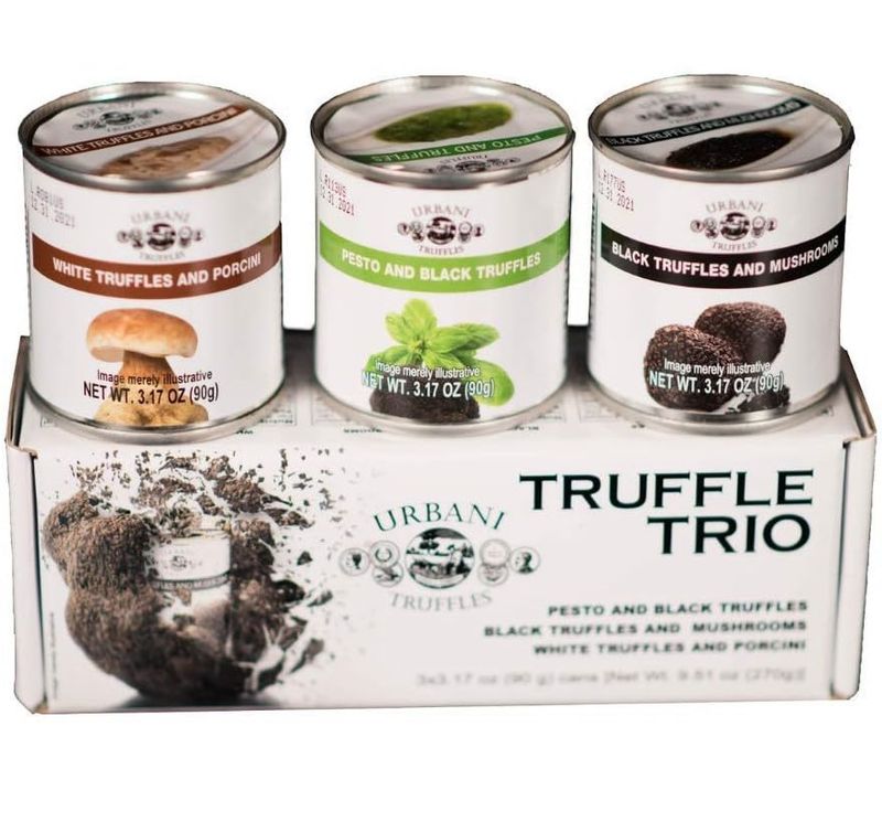 Urbani Truffles, Truffle Sauce Trio |Black Truffles and Mushroom, White Truffles and Porcini, Pesto and Black Truffles For Pasta, Risotto and Appetisers with Premium Quality Sauces | 3.17oz Each