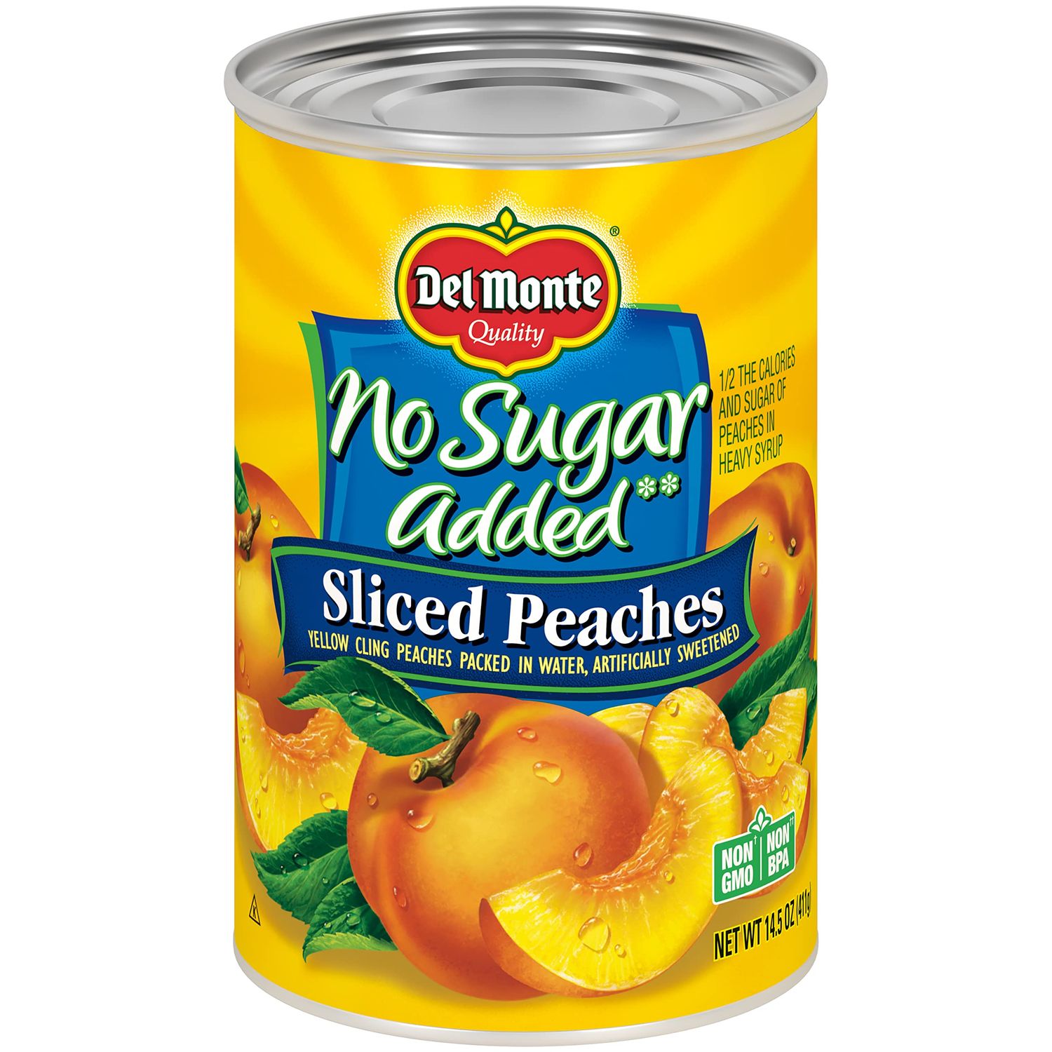 Del Monte Canned Sliced Peaches in Sweet Water, No Sugar Added, 14.5 Ounce
