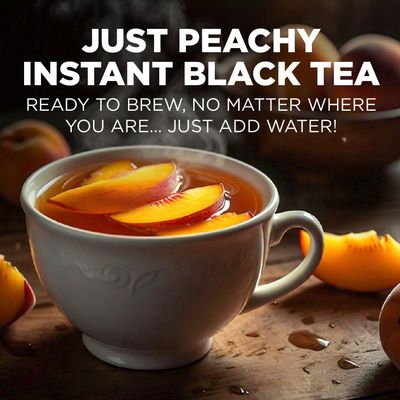 Maud's Instant Peach Tea (Insta Just Peachy), 26ct. Solar Energy Produced Single Serve Peach Flavored Tea Instant Travel Stick Packs, Instantly Hot or Iced Tea, 100% California Tea Blend