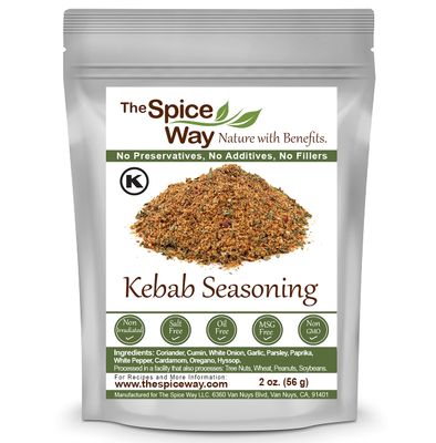 The Spice Way Kebab Seasonings - Meat and Poultry Spice Blend No Additives, No Preservatives, No Fillers, Beef Kababs, Chicken Kebabs and Gyro Seasoning.(2 oz resealable bag)