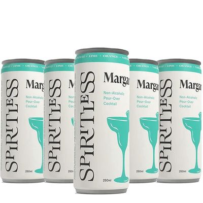SPIRITLESS Margarita | Non-Alcoholic Pour-Over Cans 5 Pack | Ready to Drink or Mocktail &amp; Cocktail Mixer | Non-GMO &amp; Vegan | 60 Calories | 8.45 Fl Oz Cans