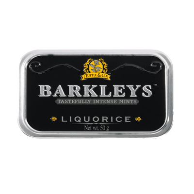 Barkleys Liquorice Breath Mints - Strong Licorice Flavored Cool Mint Candy For Party, After Dinner, Wedding, Every Day Use - Vegan Breath Mints In Reusable Classic Travel Tins, 1 Pack - 50 Count Each