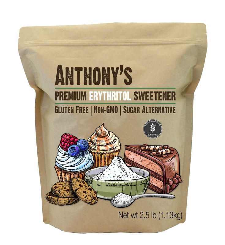 Anthony&#39;s Erythritol Granules, 2.5 lb, Non GMO, Sweetener, Keto &amp; Paleo Friendly