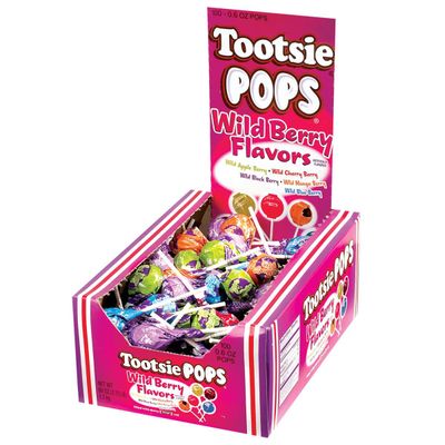 Tootsie Pops Limited Edition Assorted Wild Berry Flavors with Chocolatey Center - Over 3 Pounds Individually Wrapped Fruity Chocolate Lollipops - Peanut Free, Gluten Free, 100 Count