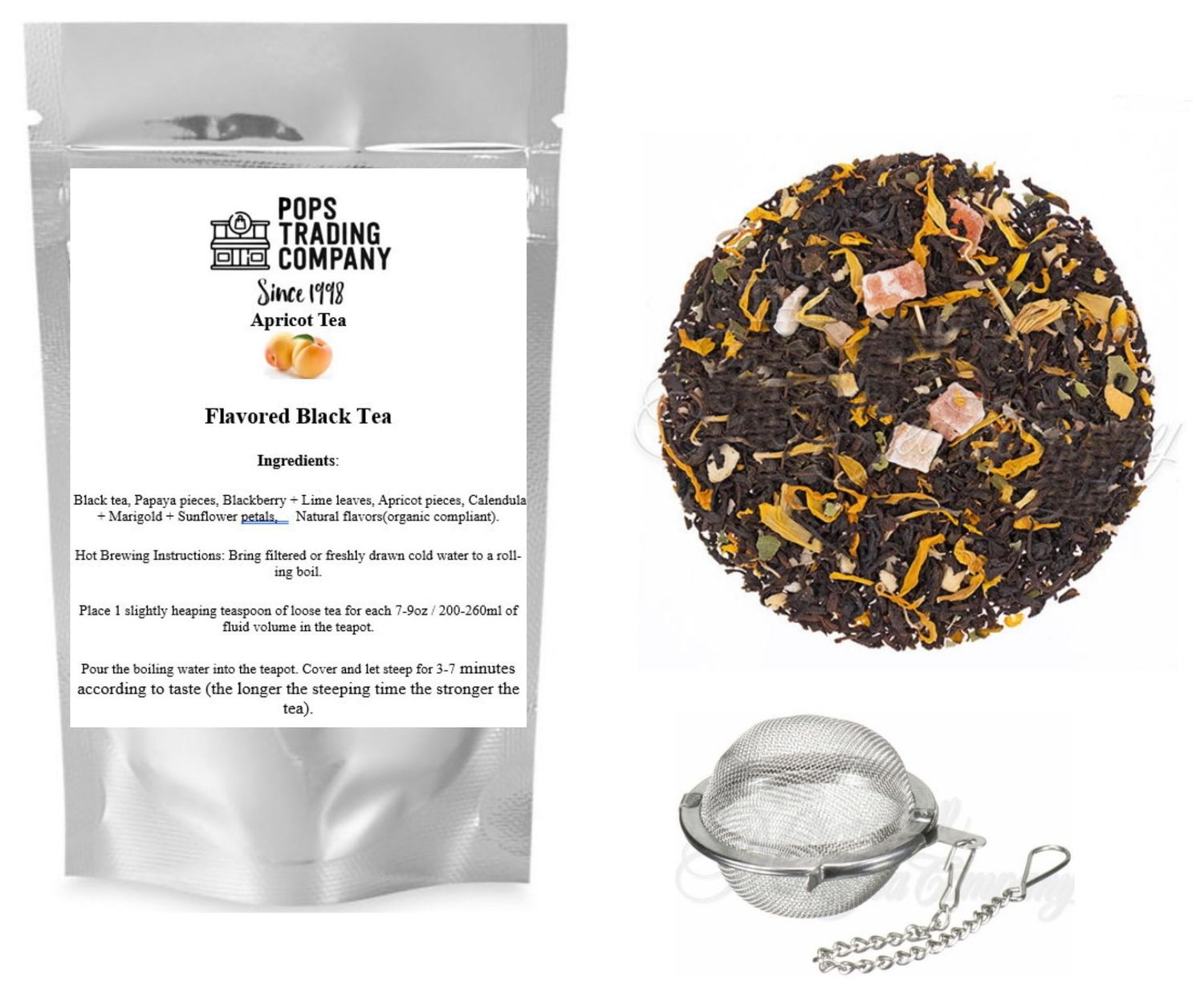 Pops Trading Company Since 1998 Metropolitan Tea Company Loose Flavored Black Tea Apricot 4oz