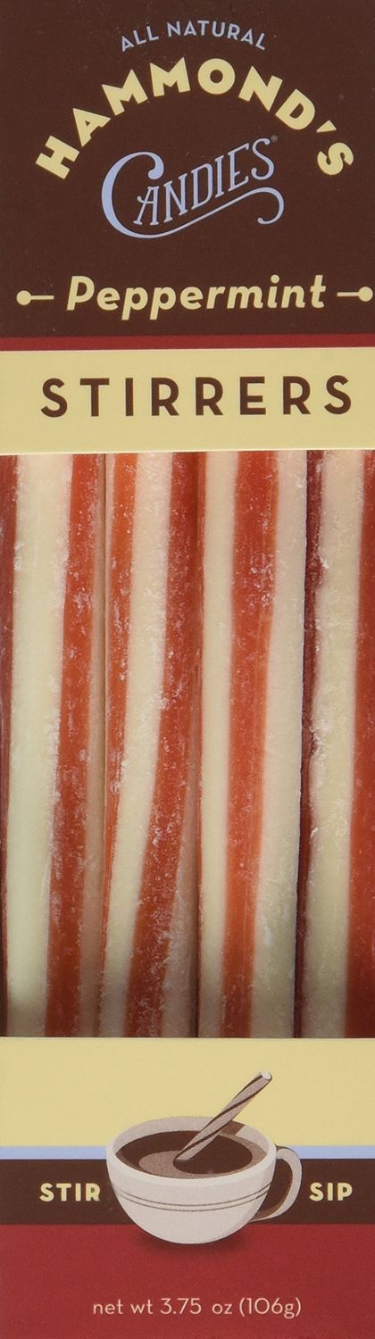 Flavored Cocoa Or Coffee Candy Stirrers 2 Boxes - All Natural Gluten Free Handmade By Hammonds Candy (Peppermint)