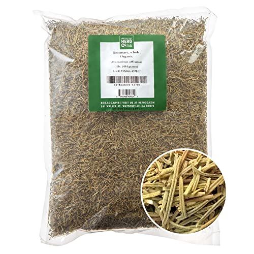 Monterey Bay Herb Co. USDA Organic Mediterranean Rosemary Leaves - Boosts Flavor in Cooking - Used in Natural Remedies (1lb Bag)