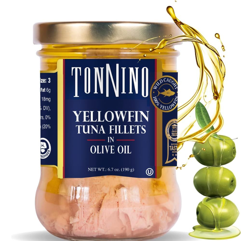 Tonnino Tuna Yellowfin Fillets (Pack of 6, Olive Oil)