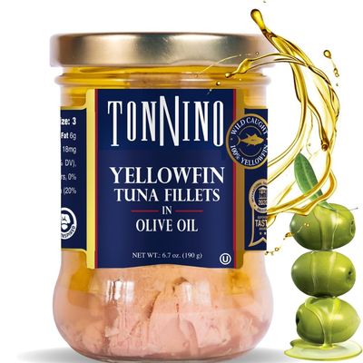 Tonnino Tuna Yellowfin Fillets (Pack of 6, Olive Oil)