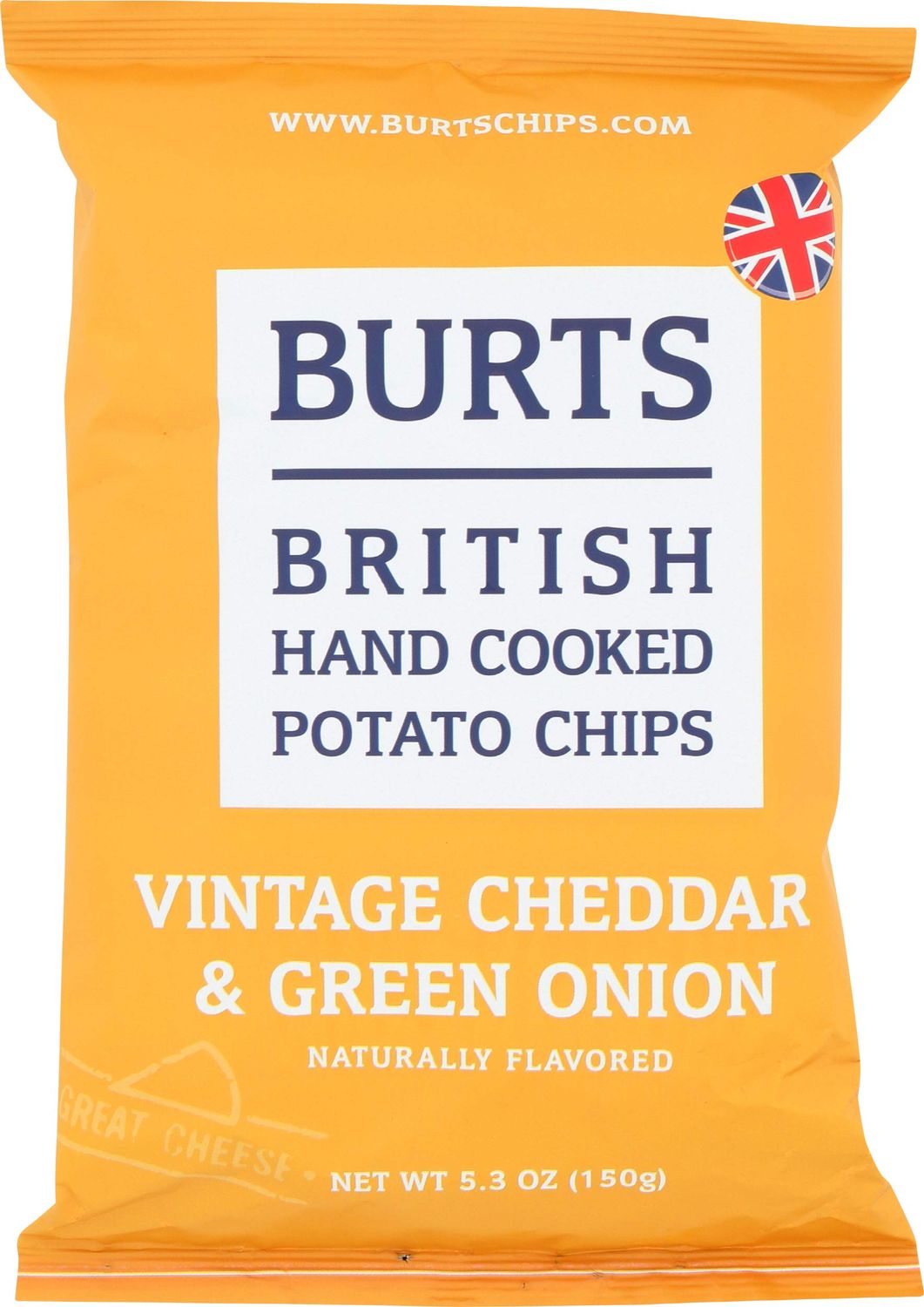 Burts Bees British Hand Cooked Potato Chips, Mature Cheddar &amp; Green Onion, 5.3 ounce (pack of 10)