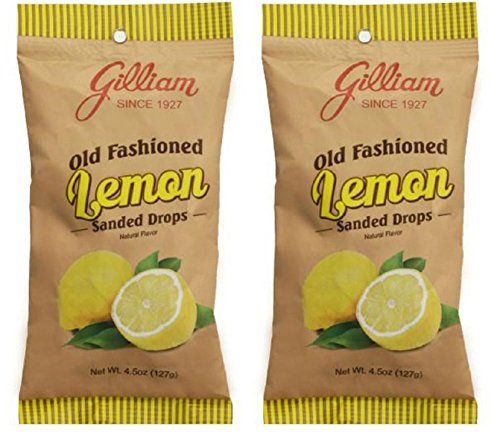 Gilliam Old Fashioned Candy Flavored Sanded Lemon Drops Pack of 2 (4.5 oz. Bag) (Lemon)