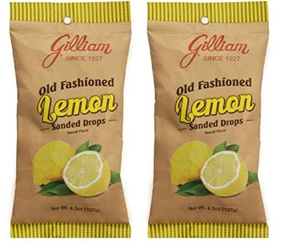 Gilliam Old Fashioned Candy Flavored Sanded Lemon Drops Pack of 2 (4.5 oz. Bag) (Lemon)