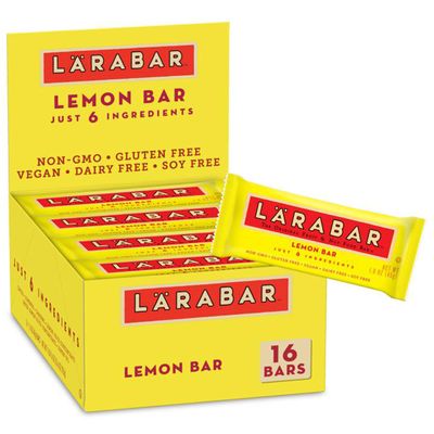 Larabar Lemon Bar, Gluten Free Vegan Fruit &amp; Nut Bar, 1.6 oz Bars, 16 Ct