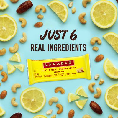Larabar Lemon Bar, Gluten Free Vegan Fruit &amp; Nut Bar, 1.6 oz Bars, 16 Ct