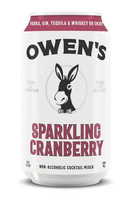 Owen's Sparkling Cranberry, Premium Cocktail Mixer Made with Pure Cane Sugar and No High Fructose Corn Syrup - 8.2oz Cans (24 pack)